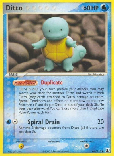 DS: Ditto - 64/113 (Squirtle) (Reverse Holofoil)