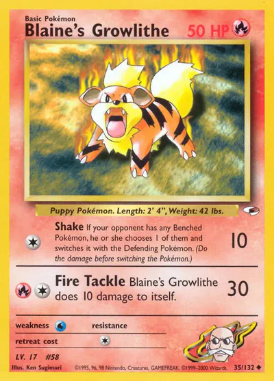 G1: Blaine's Growlithe (35) (Unlimited)