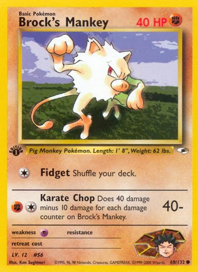 G1: Brock's Mankey (68) (1st Edition)