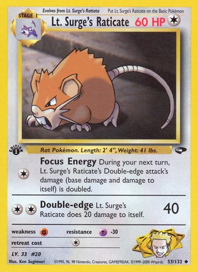 G2: Lt. Surge's Raticate (1st Edition)