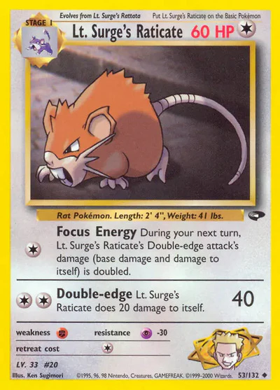 G2: Lt. Surge's Raticate (Unlimited)