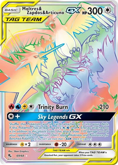 HIF: Moltres & Zapdos & Articuno GX (Secret) (Holofoil)