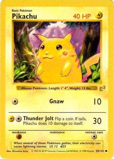 MCAP: Pikachu - 58/102 (E3 Stamped with Red Cheeks)