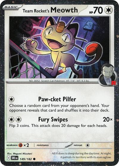 MCAP: Team Rocket's Meowth (Cosmos Holo) (Holofoil)