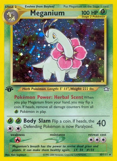 N1: Meganium (10) (1st Edition Holofoil)