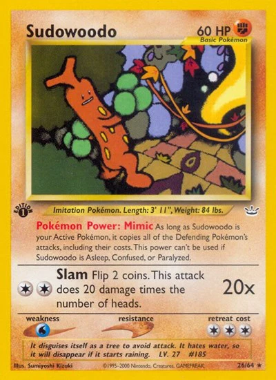 N3: Sudowoodo (1st Edition)