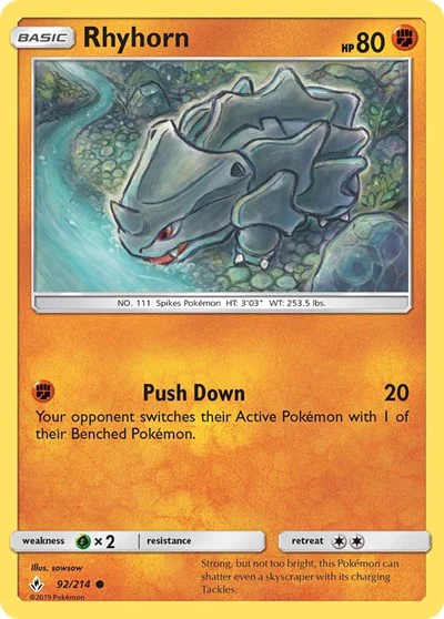 SM10: Rhyhorn (92) (Reverse Holofoil)