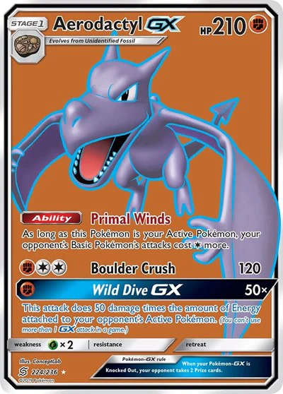 SM11: Aerodactyl GX (Full Art) (Holofoil)