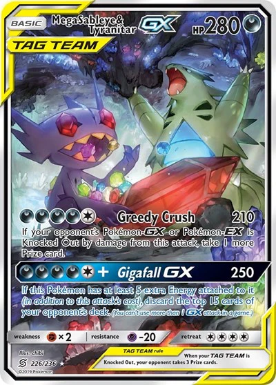 SM11: Mega Sableye & Tyranitar GX (Alternate Full Art) (Holofoil)