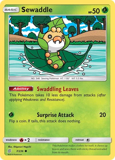 SM11: Sewaddle (7) (Reverse Holofoil)