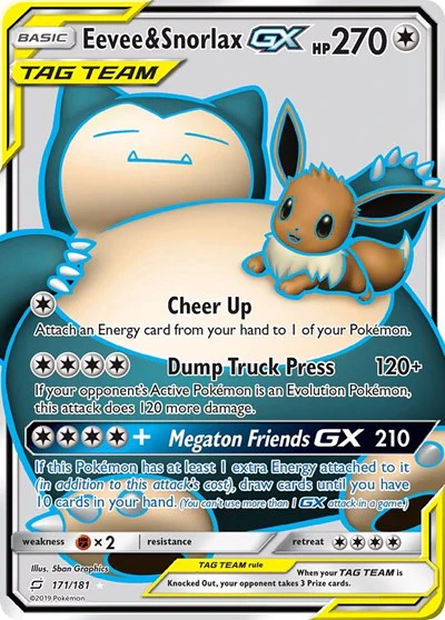 SM9: Eevee & Snorlax GX (Full Art) (Holofoil)