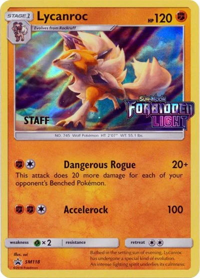 SMP: Lycanroc - SM118 (Prerelease) [Staff] (Holofoil)