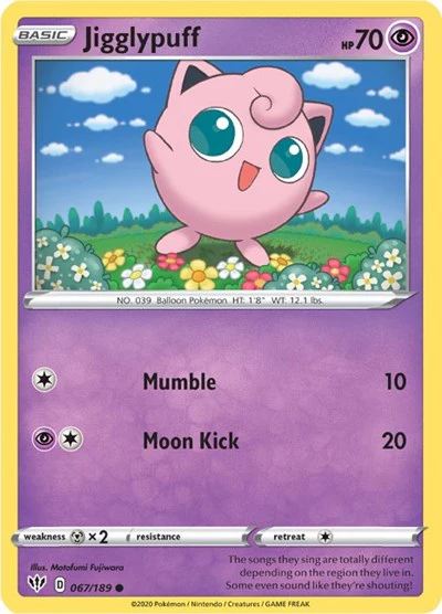 SWSH03: Jigglypuff (Reverse Holofoil)
